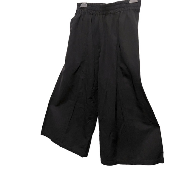 Apiece Apart Pants - Apiece Apart Wide Leg Linen & Cotton Elastic Waist Cropped Pants Black Size 6
